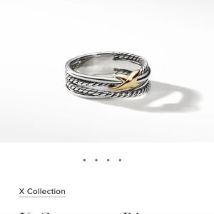 David Yurman X Crossover Ring with 18K Gold size 6.5